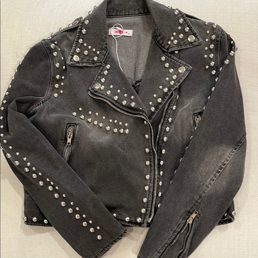 Buddy Love Black Jean Jacket with Studded Design